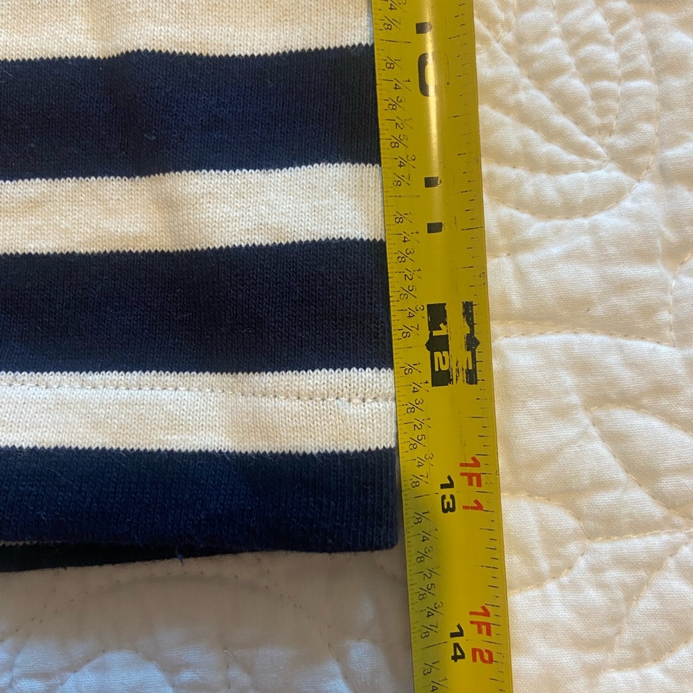 J. Crew Women’s  Navy and Cream Striped Long Sleeve with Bow - Picture 9 of 15